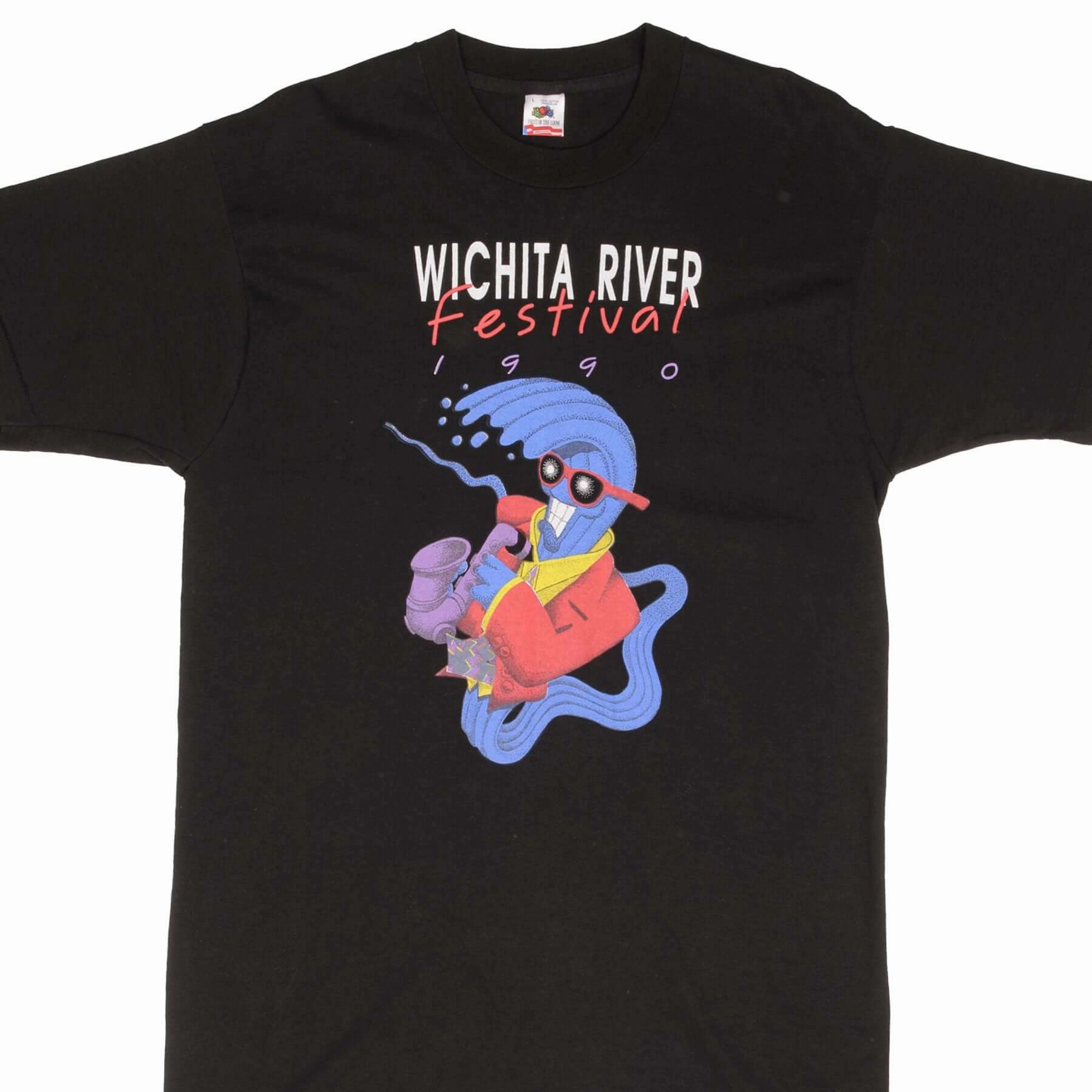 Slim Style VINTAGE WICHITA RIVER FESTIVAL 1990 TEE SHIRT SIZE LARGE MADE IN USA