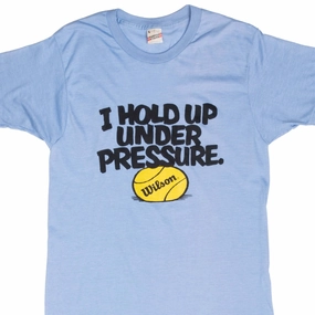 VINTAGE WILSON TENNIS BLUE TEE SHIRT 1980S SMALL MADE IN USA DEADSTOCK Breezy Design