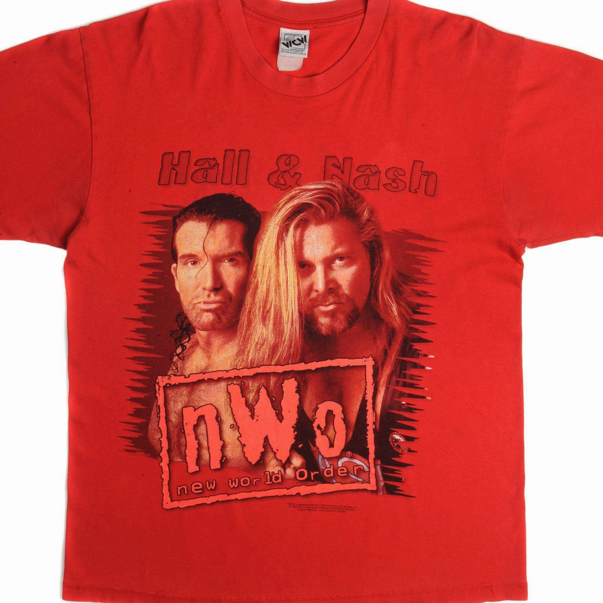 ReinforcedShoulderPanels VINTAGE WRESTLING WCW NWO HALL and NASH TEE SHIRT 1998 SIZE LARGE