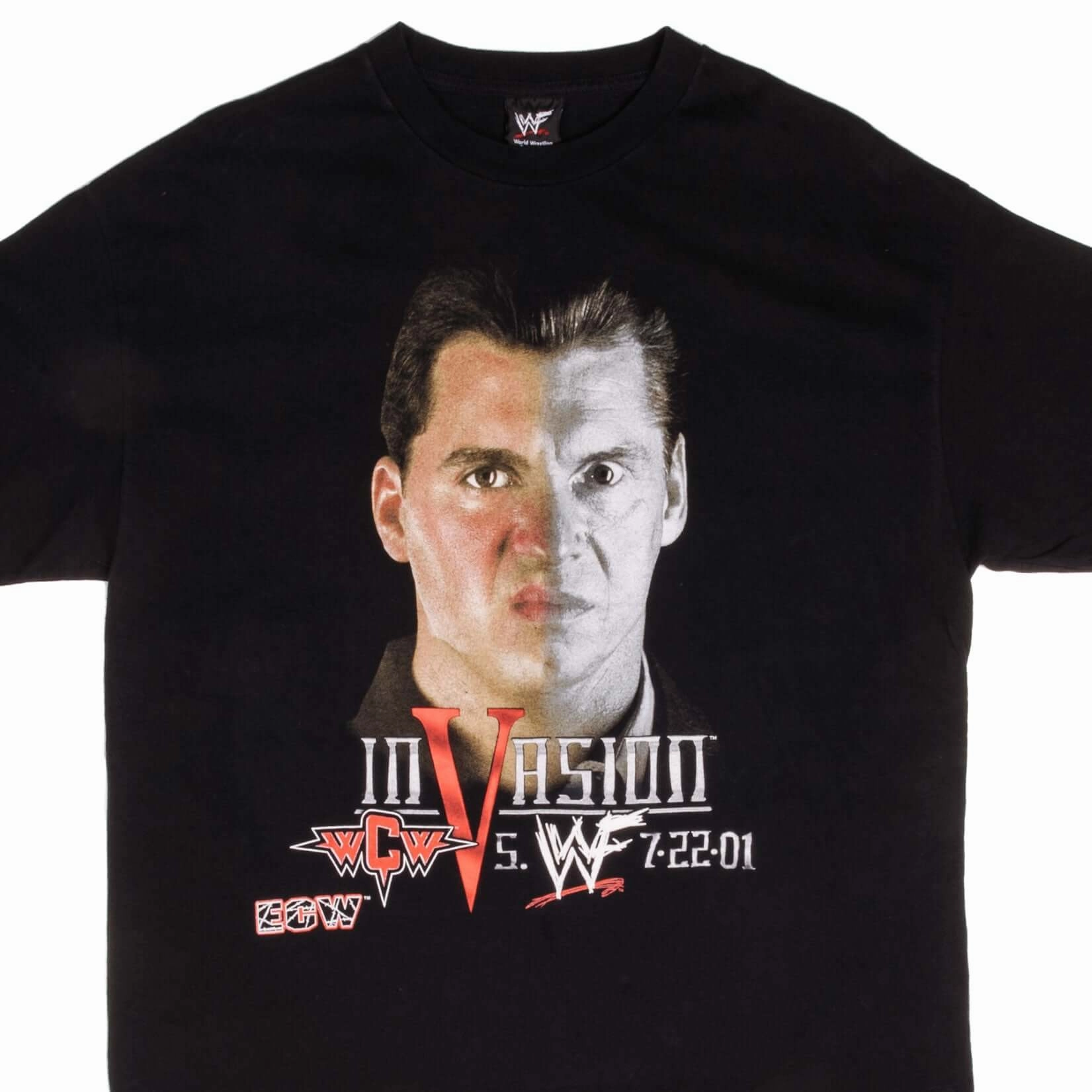 Ultra Soft Blended Textile Chilly Wear VINTAGE WWF INVASION WCW ECW SAHNE & VINCE MCMAHON TEE SHIRT 2001 XL