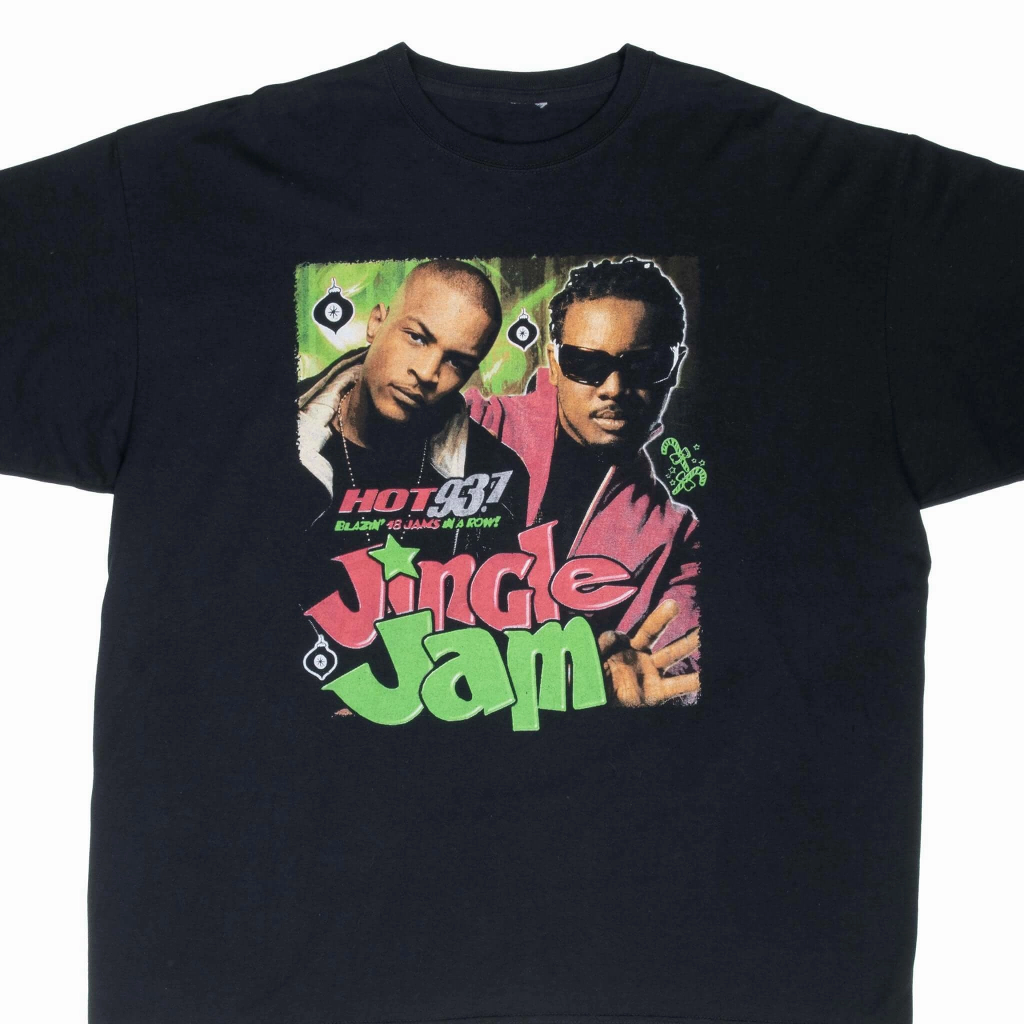 Leisure Casual Bohemian VINTAGE WZMX HOT 93.7 JINGLE JAM 2000S RAP TEE SHIRT 2XL