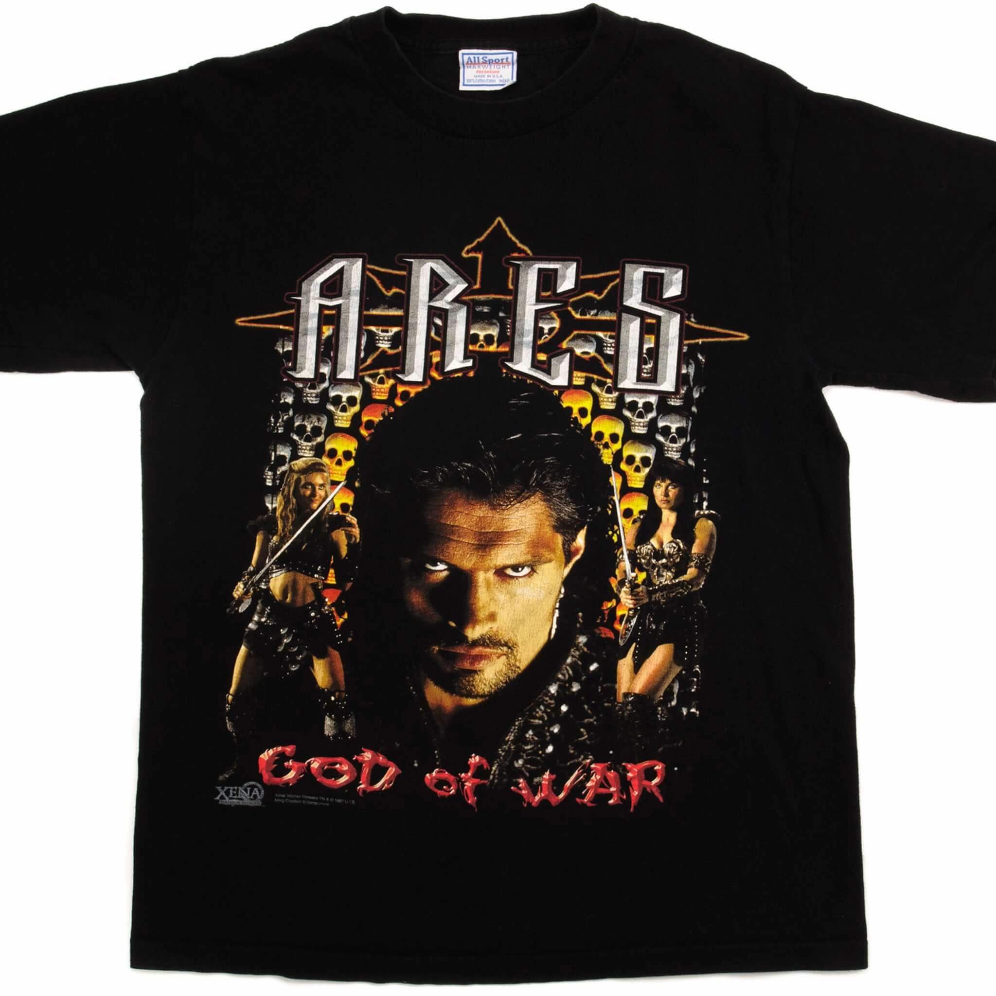Flexible Fit Casual Look VINTAGE XENA ARES GOD OF WAR TEE SHIRT 1997 SIZE MEDIUM MADE IN USA