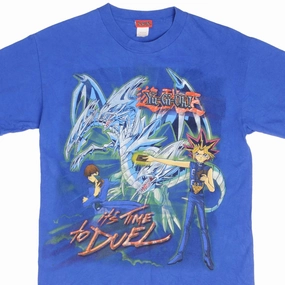 VINTAGE YU-GI-OH ITS TIME TO DUEL ANIME MANGA 2000S TEE SHIRT SIZE SMALL cotton material