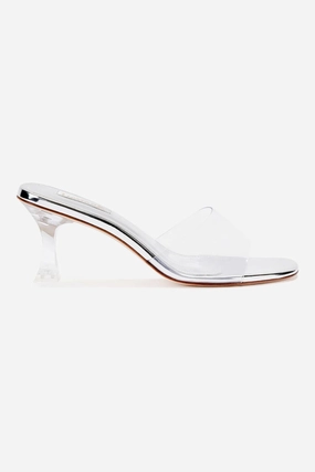Indoor Comfort Vivi Lucite Hi Mule In Silver Specchio