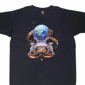 VINTAGE HARLEY DAVIDSON AROUND THE WORLD FLORIDA TEE SHIRT 1990S 2XL MADE IN USA Urban Style Trend Outdoor Light