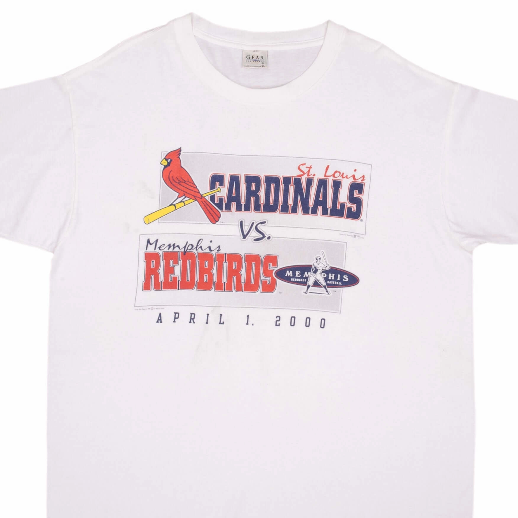 VINTAGE MLB ST LOUIS CARDINALS VS MEMPHIS REDBIRDS TEE SHIRT 2000 SIZE XL Hiking durability
