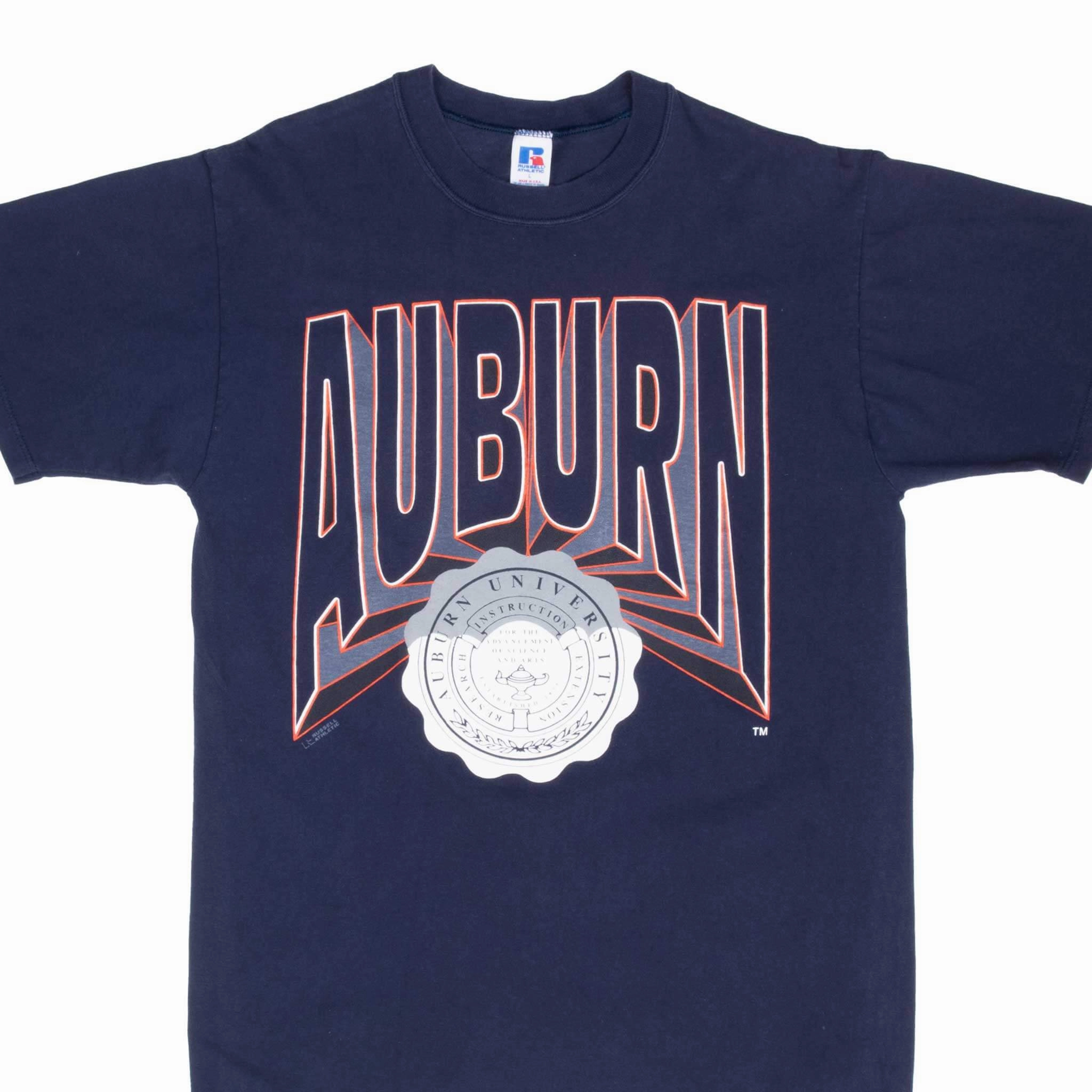 Layered Look Urban Fit VINTAGE NCAA AUBURN UNIVERSITY 1990S TEE SHIRT MEDIUM MADE IN USA