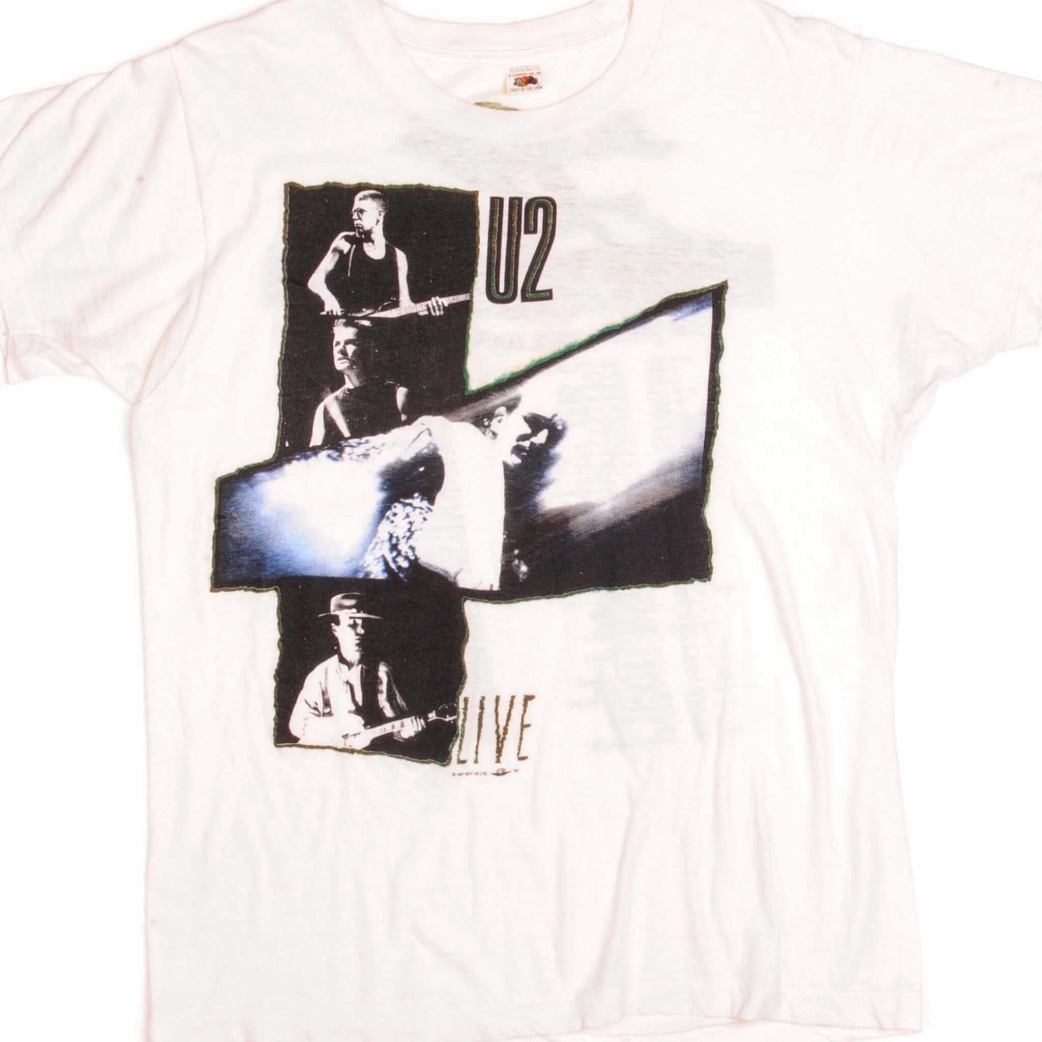 Urban Fashion Look Hypoallergenic Fibers VINTAGE U2 LIVE TEE SHIRT 1987 SIZE LARGE MADE IN USA