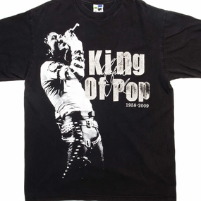 VINTAGE MICHAEL JACKSON KING OF POP TEE SHIRT SIZE XL Stretchable Weave Soft Knit