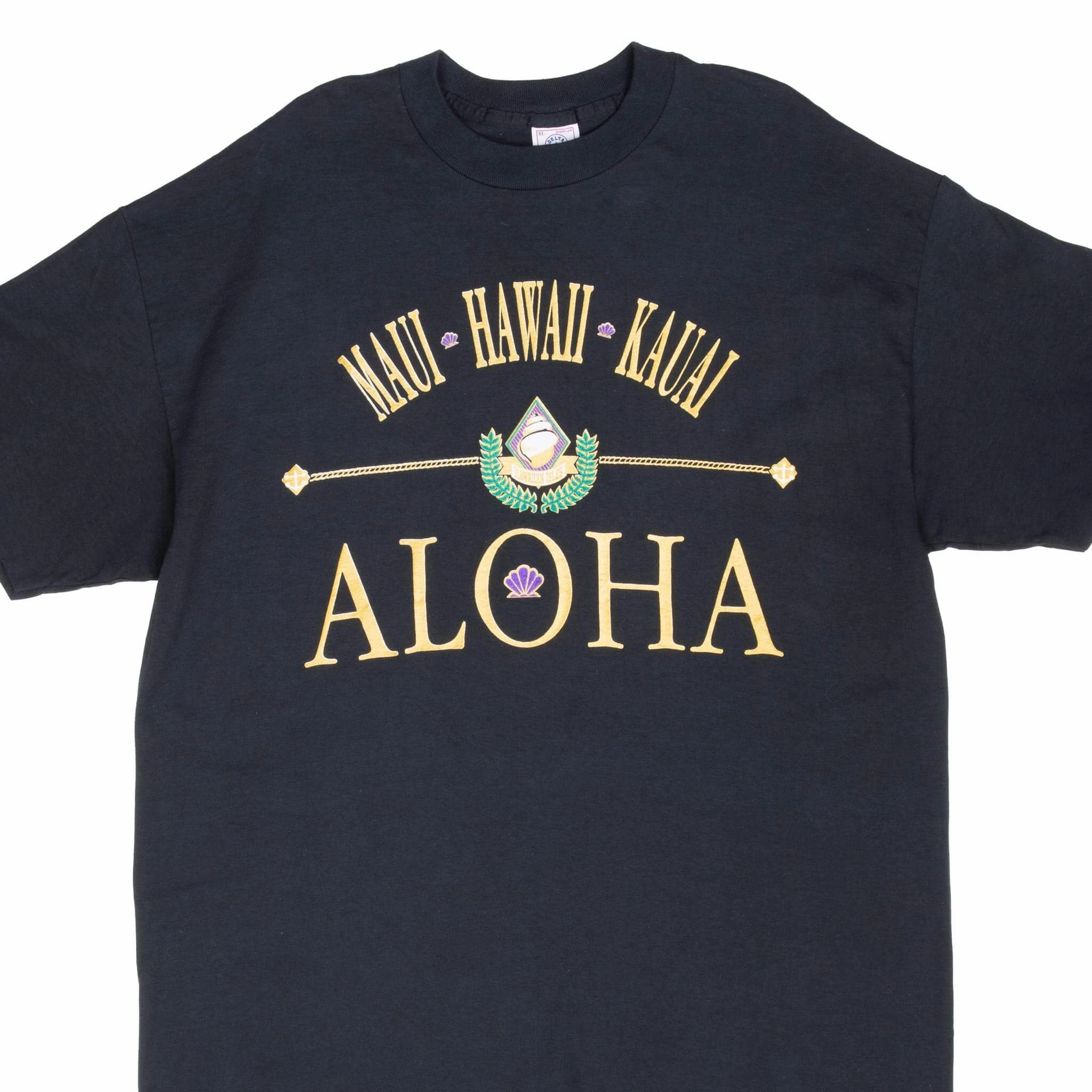 VINTAGE HAWAII MAUI ALOHA GRAPHIC TEE SHIRT  1990S XL MADE IN USA Easy Wear