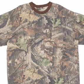 Comfortable Layers Urban Style Trend VINTAGE HUNTING ADVANTAGE TIMBER CAMO POCKET TEE SHIRT 1990S 3XL MADE IN USA