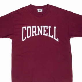Fun Style EasyCareFinish VINTAGE CORNELL UNIVERSITY BURGUNDY TEE SHIRT 1990S XL MADE IN USA