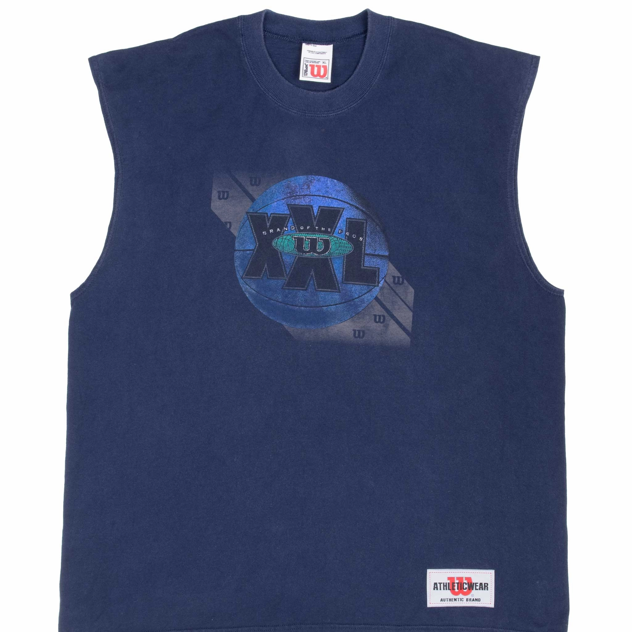 Stylish and Fun VINTAGE WILSON BASKETBALL NAVY TEE SHIRT 2000S XL MADE IN USA