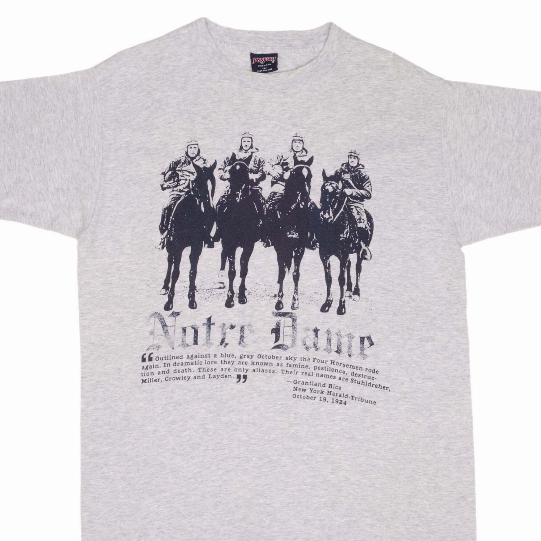 Casual Fit VINTAGE NCAA NOTRE DAME UNIVERSITY 1990S TEE SHIRT LARGE MADE IN USA