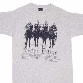 Casual Fit VINTAGE NCAA NOTRE DAME UNIVERSITY 1990S TEE SHIRT LARGE MADE IN USA