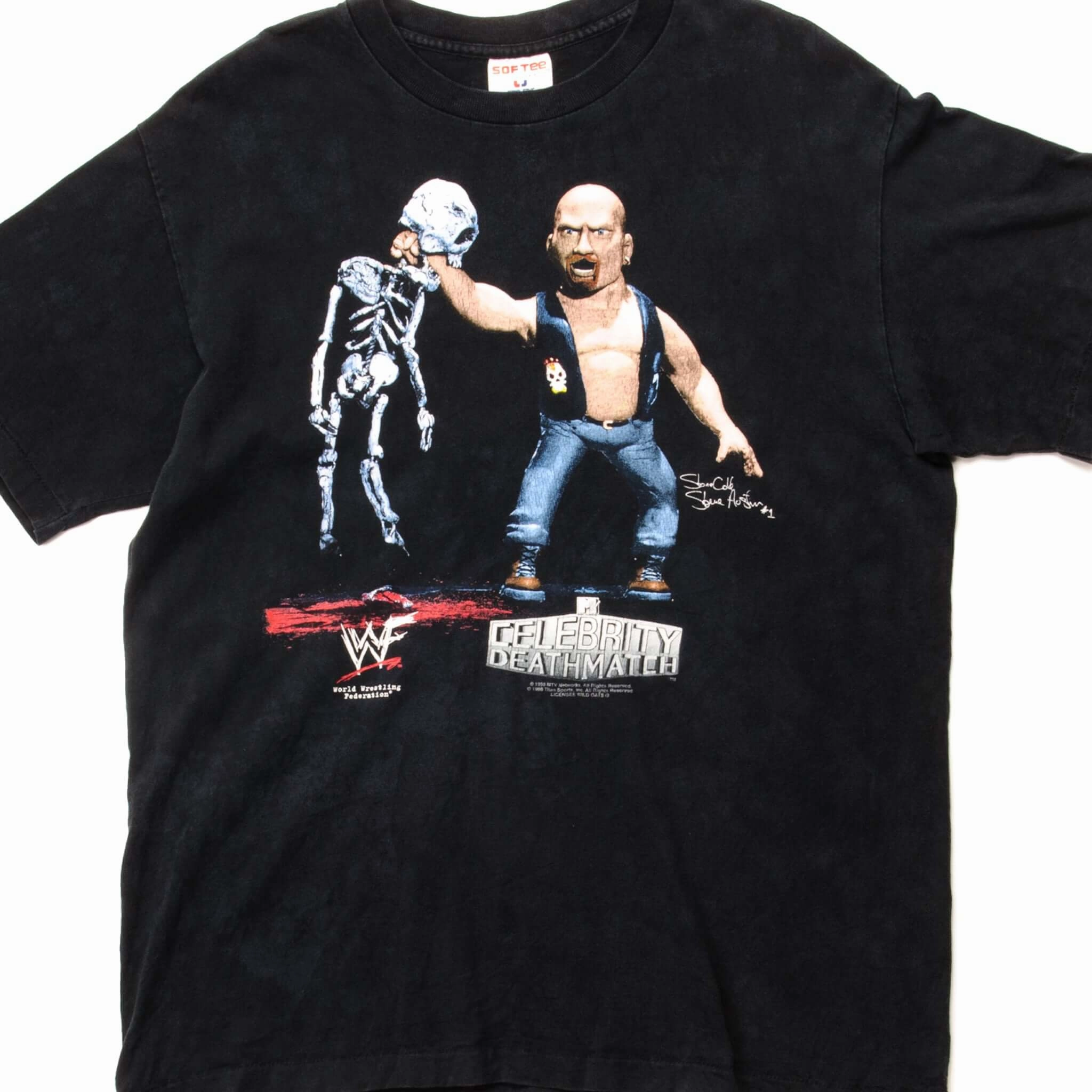 Seam Free Shoulders VINTAGE WWF STONE COLD STEVE AUSTIN TEE SHIRT 1998 SIZE MEDIUM MADE IN USA