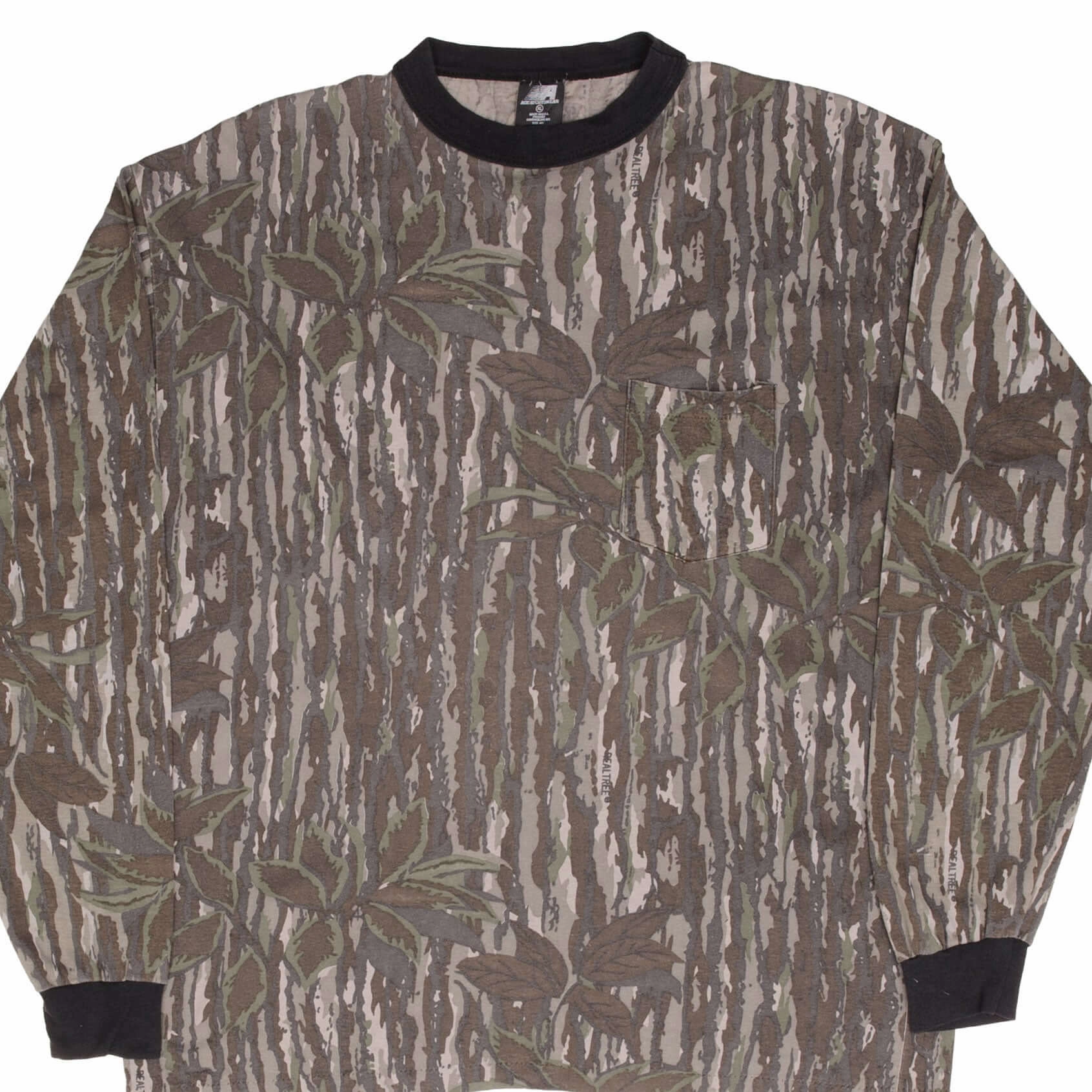 VINTAGE HUNTING REALTREE CAMO LONG SLEEVE TEE SHIRT 1990S LARGE MADE IN USA Non Irritating Seams Simple and Relaxed