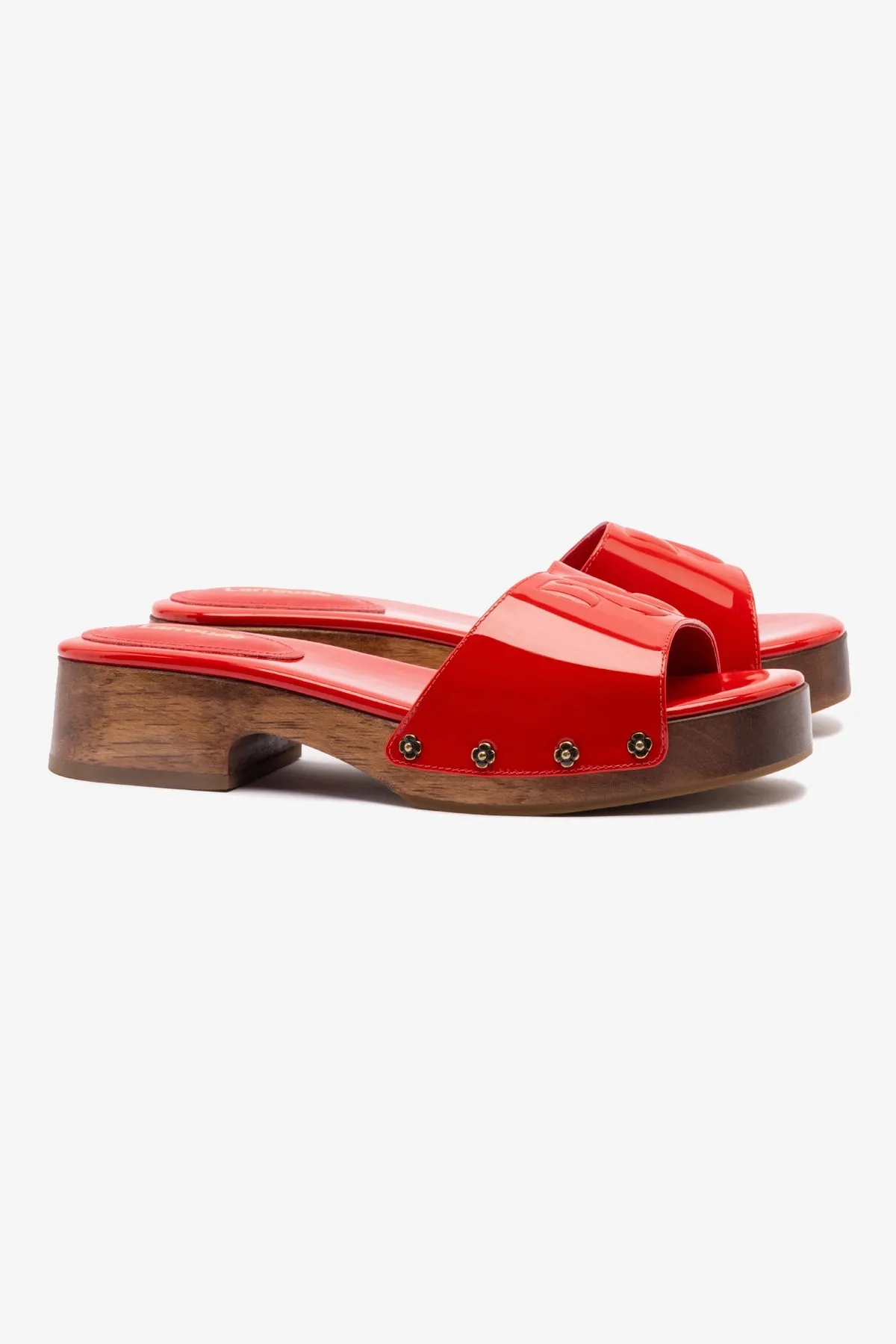Zuzi Mule In Scarlet Patent Leather Total Comfort